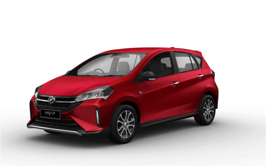 Perodua Myvi In Cranberry Red Colour