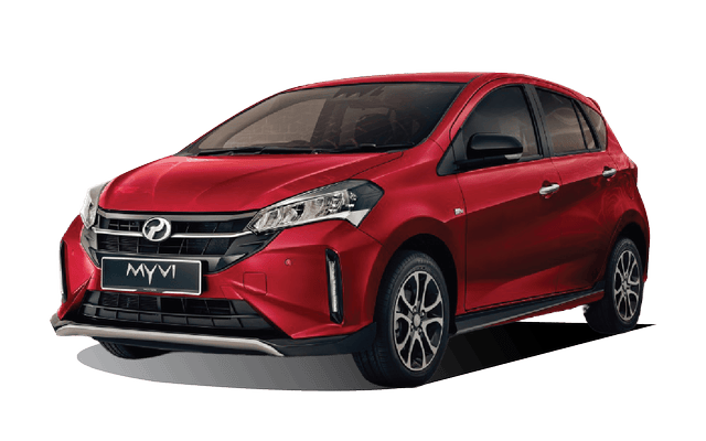 Perodua Myvi 2025 pandangan depan dengan lampu LED dan gaya sporty